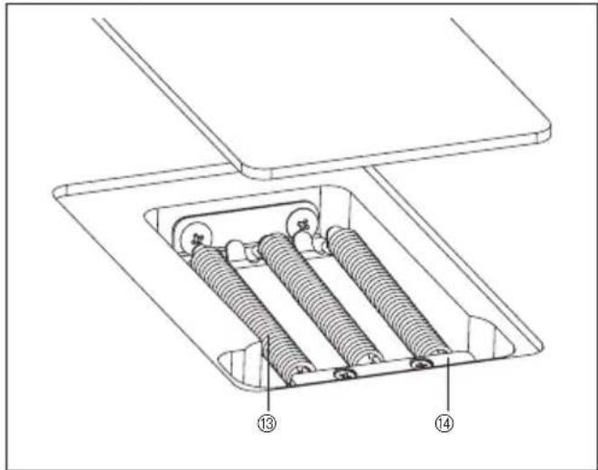 Technical diagram of a mechanical assembly with numbered components labeled ③ and ④