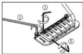 Technical diagram showing a mechanical assembly with numbered components and directional arrows indicating motion or force.