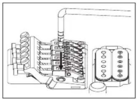 Technical line drawing of a mechanical or electrical component assembly (no text or symbols visible)