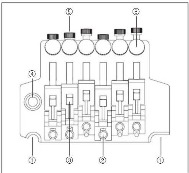 Technical diagram of an electrical contactor with numbered components for identification