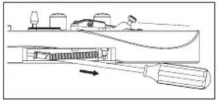 Technical line drawing of a mechanical assembly with no visible text or symbols