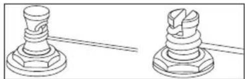 Technical line drawing of two mechanical components with no visible text or symbols