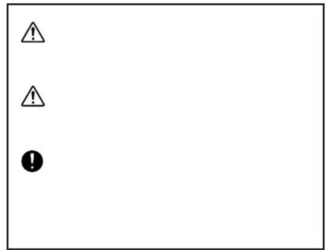 Warning symbol image with three warning symbols: exclamation mark, exclamation mark, and exclamation mark