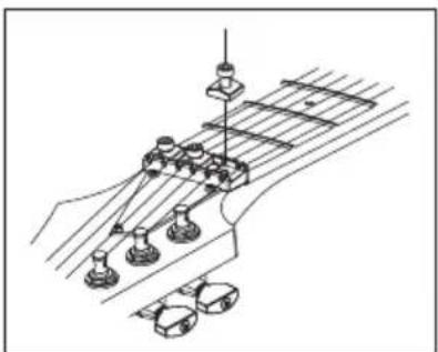 Pure mechanical assembly diagram showing linkage between three components (no text or symbols)