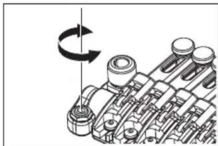 Mechanical assembly diagram showing a rotating shaft and housing components (no text or labels)