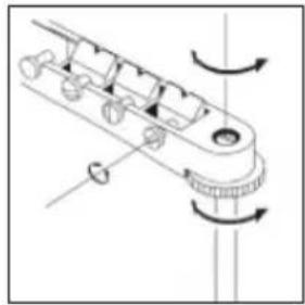 Mechanical assembly diagram showing rotational components and motion arrows (no text or labels)