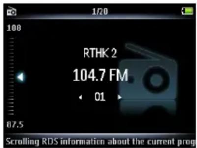 PHILIPS GoGear Opus SA5295 - Enregistrement manuel d'une station radio dans une présélection - 1