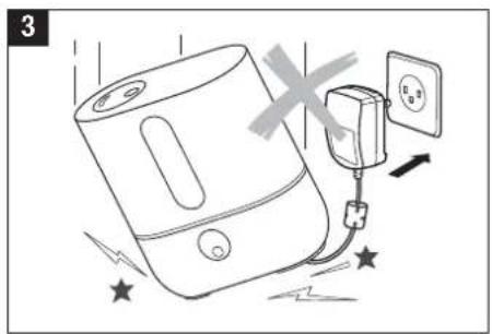 Illustration of a water heater connected to an electrical outlet with lightning bolts and stars (no text or symbols)