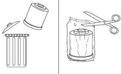 Illustration of two different types of cleaning tools: a cylindrical device and a spool with scissors (no text or symbols present)