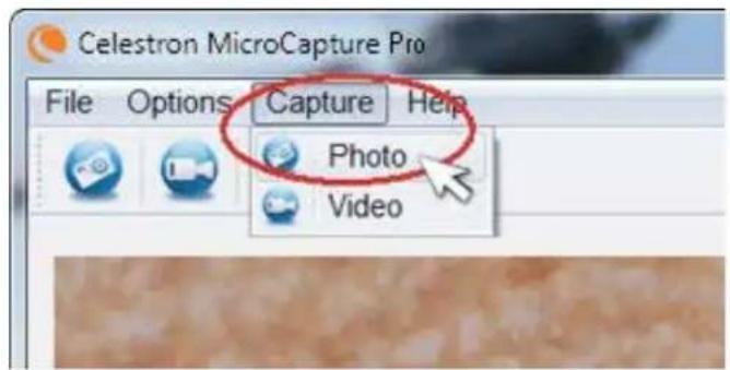 Celestron MicroCapture Pro File Options Capture Help Photo Video