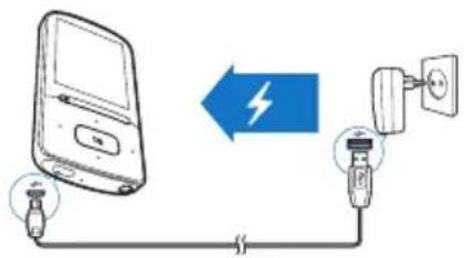 PHILIPS GoGear SA4VBE08VF - Charge au moyen d'un adaptateur USB CA/CC - 1