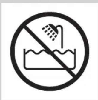 Prohibition sign showing a shower above a sink with no text or symbols