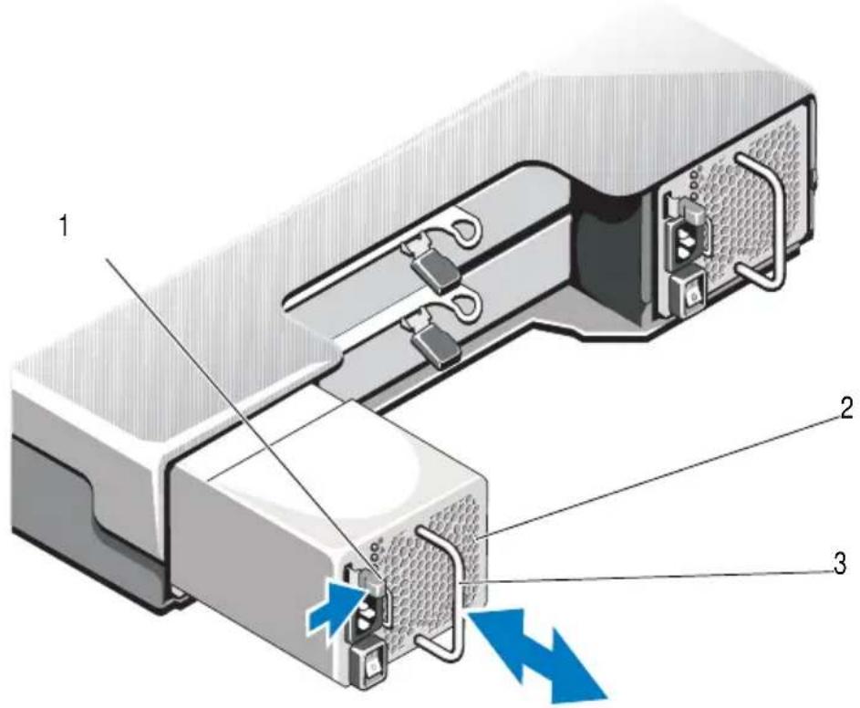 Diagram of a server rack with labeled components and directional arrows indicating internal connections