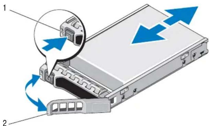 Diagram showing server rack with labeled components and directional arrows indicating data transfer or movement