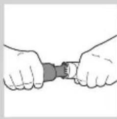 Illustration of two hands holding a small mechanical component (no text or symbols visible)