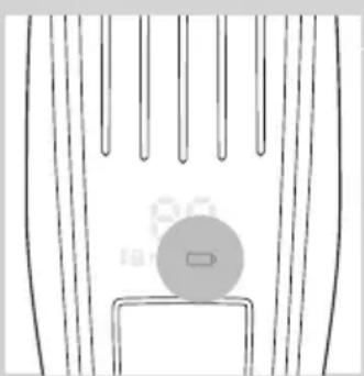 Simple line drawing of a room with vertical bars and a circular object on the wall (no text or symbols).