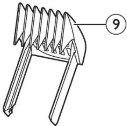 Line drawing of a mechanical component with a numbered label (9) pointing to its edge, no text or symbols present.