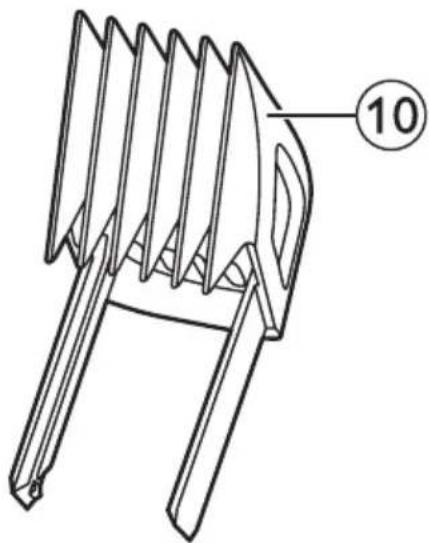 Line drawing of a folding chair with vertical blades and a handle, labeled with number 10 (no text or symbols on the chair itself)
