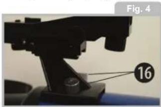 Close-up of a mechanical component with a numbered annotation (16) pointing to a feature, no readable text or symbols present.