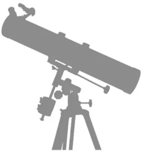 Silhouette of a telescope on a tripod, no text or symbols present