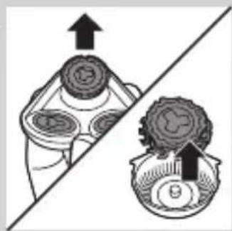 Diagram showing two mechanical components with arrows indicating direction, no text or symbols present