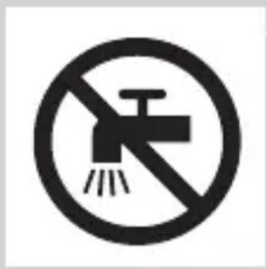 Prohibition sign of a faucet with no text or symbols