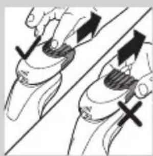 Illustration of two hands holding a tool with directional arrows indicating movement or force (no text or symbols)