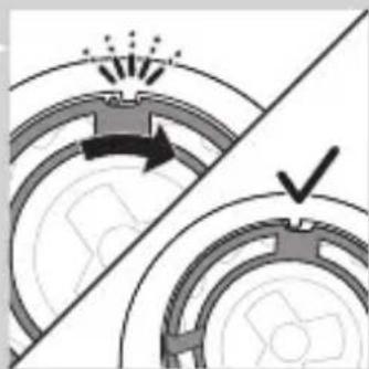 Diagram showing mechanical components with arrows and a checkmark, no readable text or symbols present