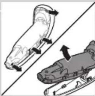 Illustration of two skis in motion, one on a diagonal line and the other on a slope (no text or symbols)