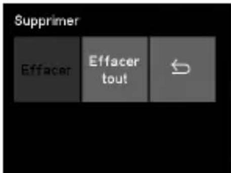 Supprimer Effacer Effacer tout