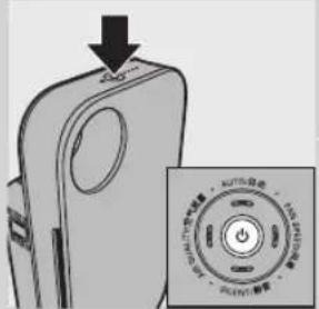Diagram showing a device with a button labeled 'AUTO盘' and a circular control panel with Chinese text.