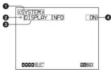 1 KSYSTEMX 2 • DISPLAY INFO ON 3 4 SELECT BACK