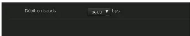 Débit en bauds 9600 bps
