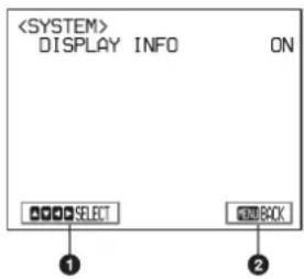 DISPLAY INFO ON SELECT ON BACK