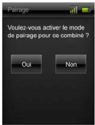 Voulez-vous activer le mode de pairage pour ce combiné ? Oui Non