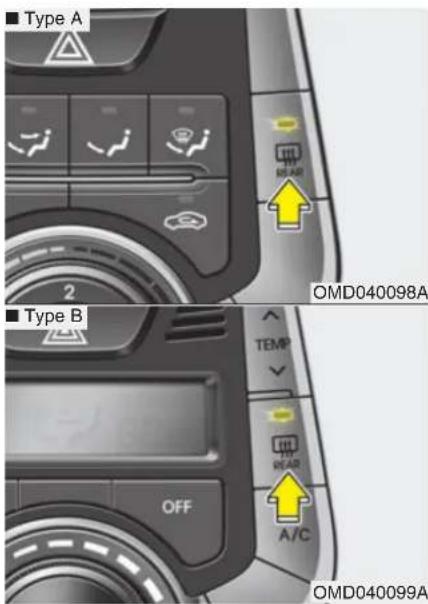 ■ Type A 2 ■ Type B OFF OMD040098A TEMP REAR A/C OMD040099A