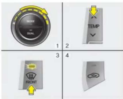 MODE DUAL 1 2 TEMP 3 4 FRONT