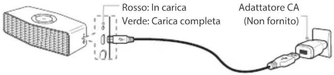 Rosso: In carica Verde: Carica completa Adattatore CA (Non fornito)