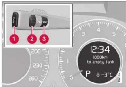 1 2 3 12:34 1000km to empty tank P + -3°C
