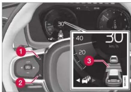 VOLVO XC90 Excellence (2017) - Régler la distance temporelle pour le Pilot Assist-1 - 2
