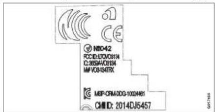 NID042 FCC ID: UTO0819 C:35BAH0819 M:VCS-04TRX MSP-CFM-0DG-1003461 CM# ID: 2014DJ5457