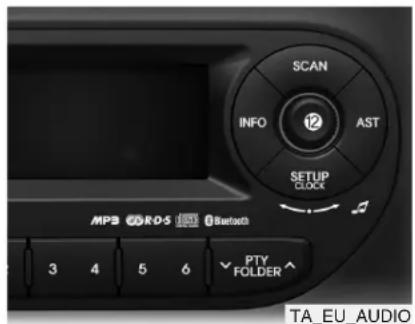 SCAN INFO 12 AST SETUP CLOCK MPB 3 4 5 6 Bluetooth PTY FOLDER TA_EU_AUDIO