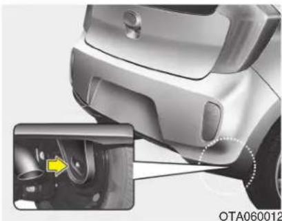 KIA Picanto (2014) - * REMARQUE - Emplacement des dispositifs d'attelage - 1