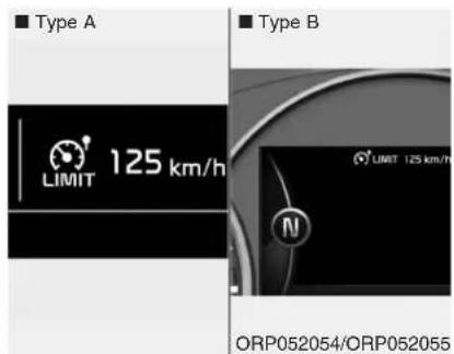 ■ Type A ■ Type B LIMIT 125 km/h ORP052054/ORP052055