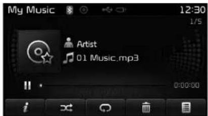 My Music 12:30 1/5 Artist 0.1 Music.mp3 0:00:00