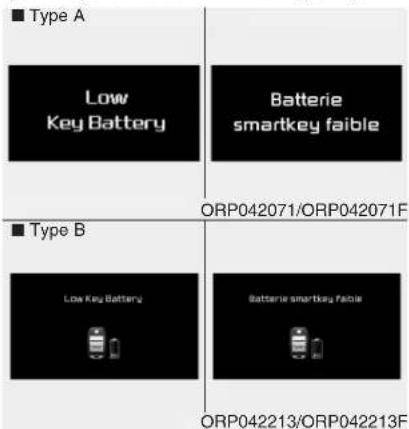 ■ Type A Low Key Battery Batterie smartkey faible ■ Type B Low Key Battery Batterie smartkey faible ORP042071/ORP042071F ORP042213/ORP042213F