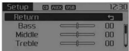 KIA Carens (2014) - Audio Settings (Paramètres audio) - 1