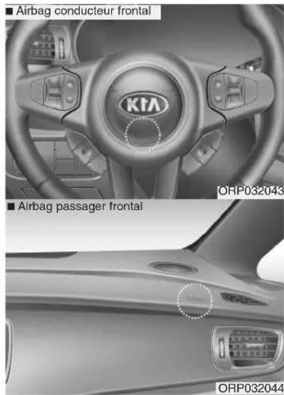 Airbag conducteur frontal KTA ORP032043 Airbag passager frontal ORP032044