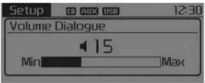Setup CD AUX USB 12:30 Volume Dialogue 15 Min Max
