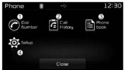KIA Carens (2014) - Ecran du Menu Phone (Téléphone) - 1
